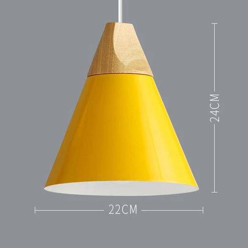 Nordic – Suspension en Métal Coloré et Bois aux Formes Modernes
