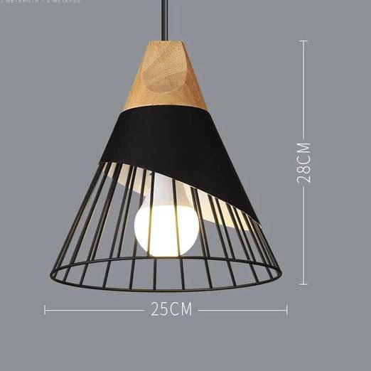 Nordic – Suspension en Métal Coloré et Bois aux Formes Modernes