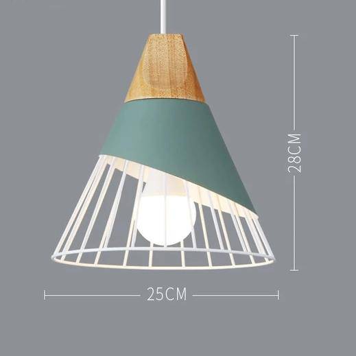 Nordic – Suspension en Métal Coloré et Bois aux Formes Modernes