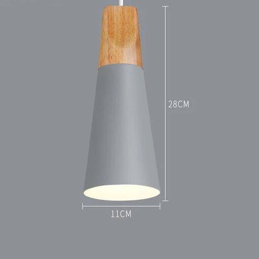 Nordic – Suspension en Métal Coloré et Bois aux Formes Modernes