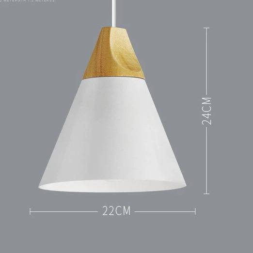 Nordic – Suspension en Métal Coloré et Bois aux Formes Modernes