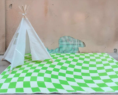 Tapis Damier Rétro Coloré – 7 Styles Antidérapants pour Salon ou Chambre