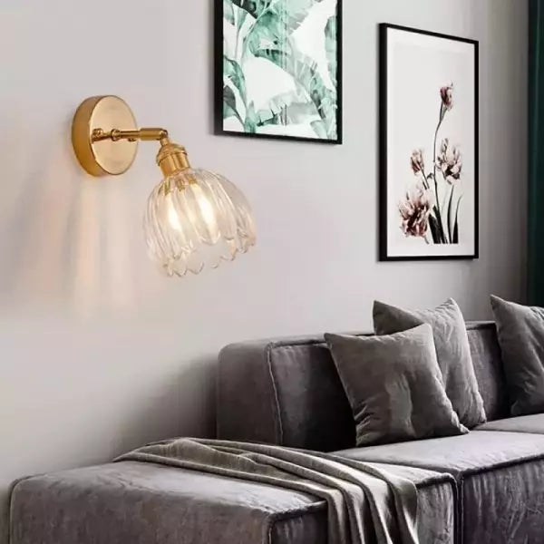 Retro Tulipe en Verre | Applique Murale en Verre en Forme de Bouton de Fleur Rétro
