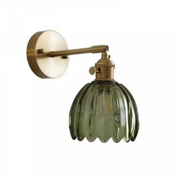 Retro Tulipe en Verre | Applique Murale en Verre en Forme de Bouton de Fleur Rétro