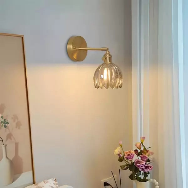 Retro Tulipe en Verre | Applique Murale en Verre en Forme de Bouton de Fleur Rétro