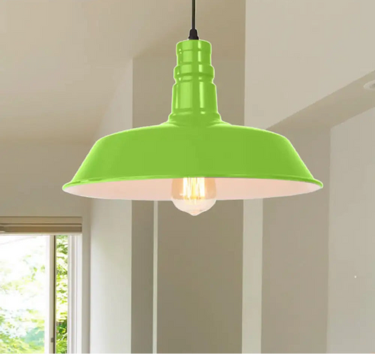 Suspension Métal Rétro, Abat-Jour Barn, Couleurs Variées