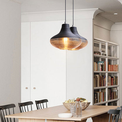 Suspension Renord, Verre Soufflé, Style Scandinave, Noir & Ambre