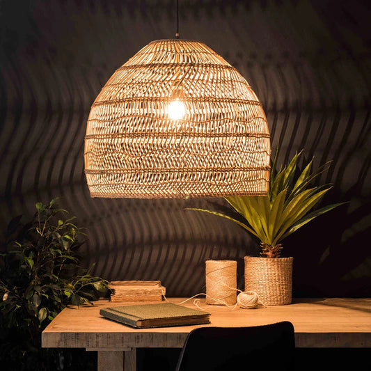 Suspension en Rotin Naturel ou Noir pour Intérieur
