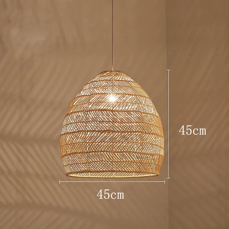 Suspension en Rotin Naturel ou Noir pour Intérieur