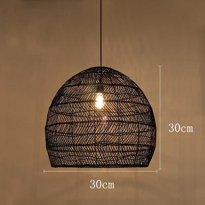 Suspension en Rotin Naturel ou Noir pour Intérieur