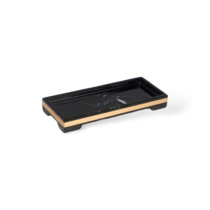 Ensemble d’Accessoires de Salle de Bain 8 Pièces – Élégance Noire et Dorée pour un Look Hôtelier