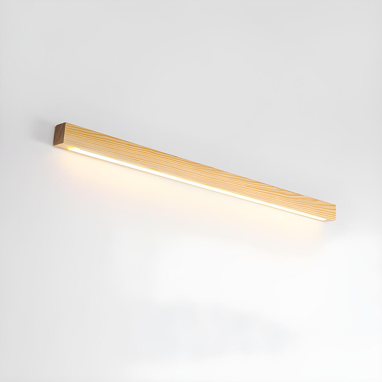 Applique Murale LED Linéaire en Bois Moderne