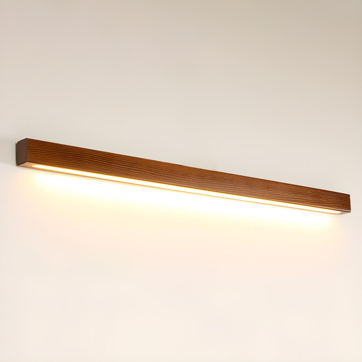 Applique Murale LED Linéaire en Bois Moderne