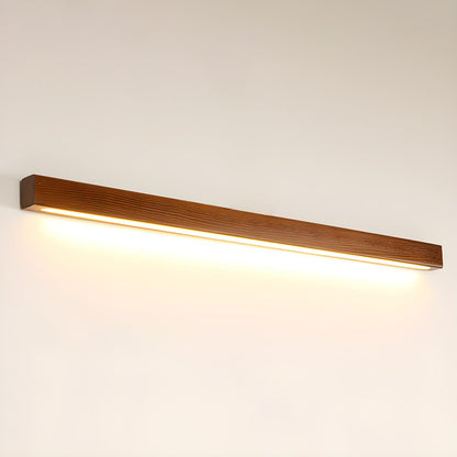 Applique Murale LED Linéaire en Bois Moderne