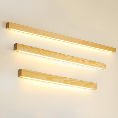 Applique Murale LED Linéaire en Bois Moderne