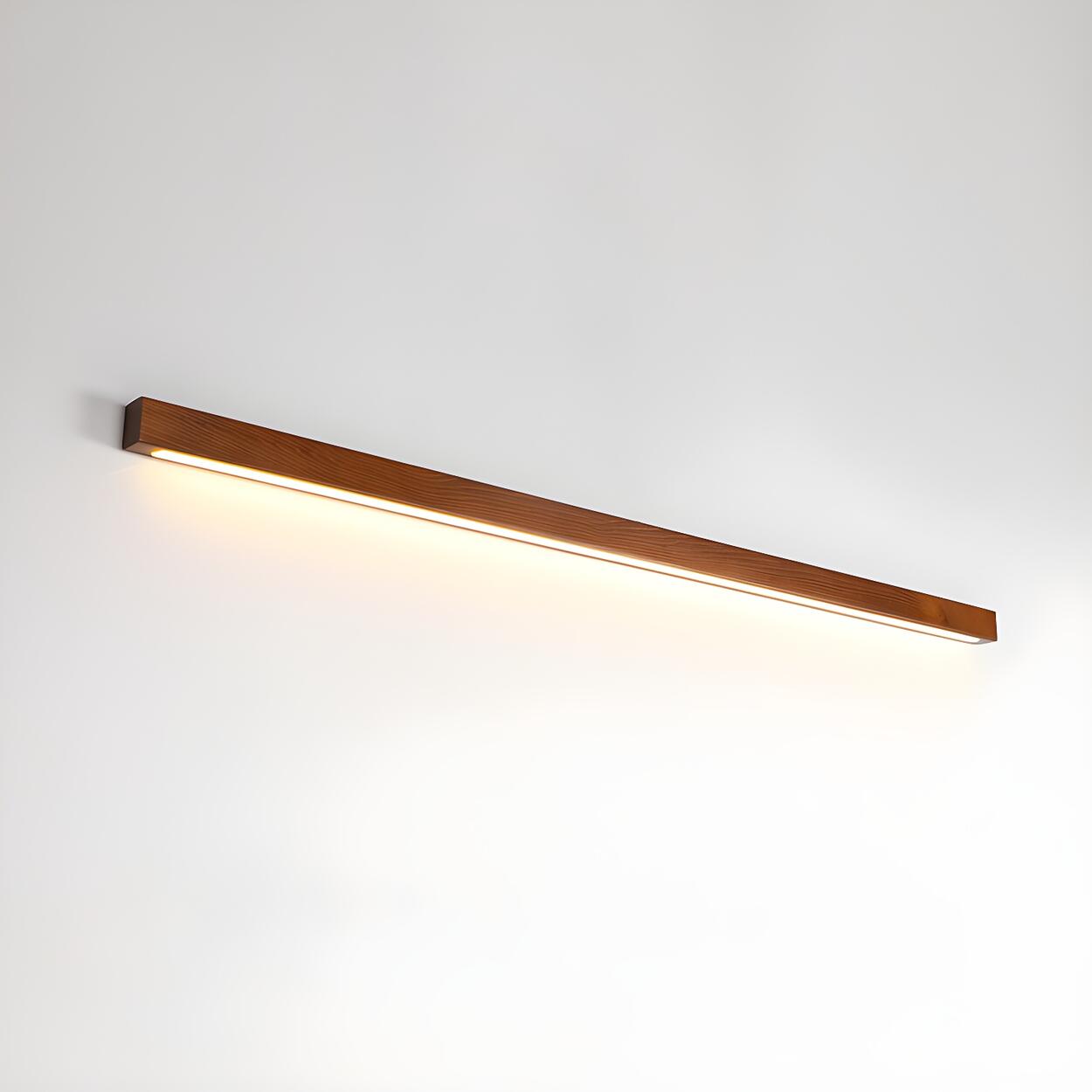Applique Murale LED Linéaire en Bois Moderne