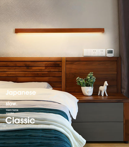 Applique Murale LED Linéaire en Bois Moderne