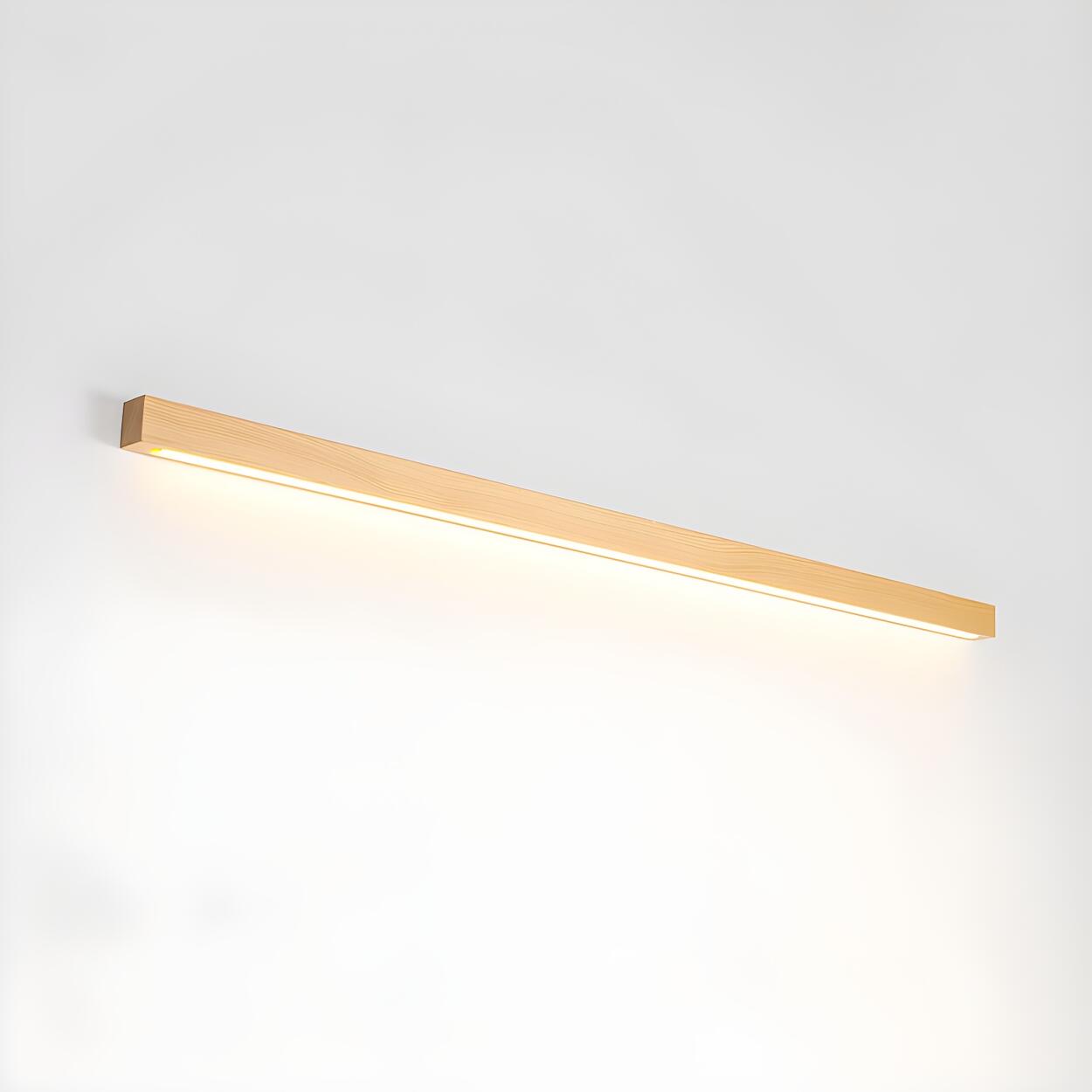 Applique Murale LED Linéaire en Bois Moderne