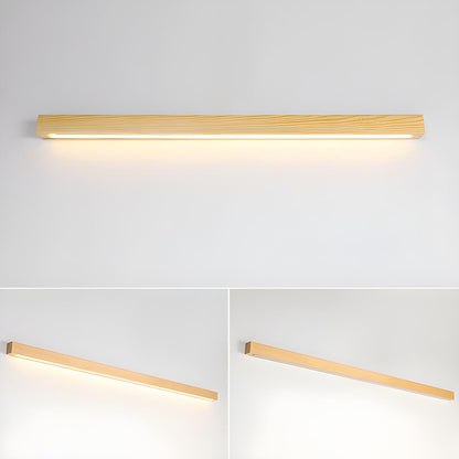 Applique Murale LED Linéaire en Bois Moderne