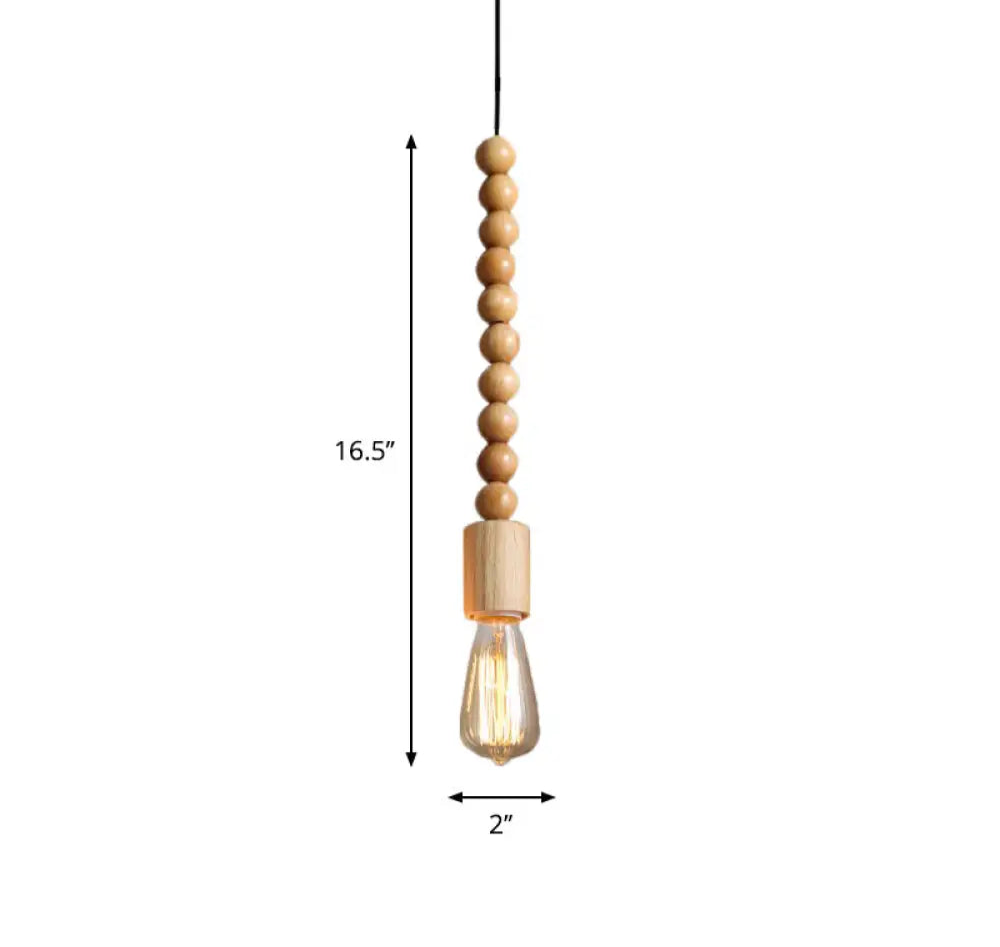 Suspension Bois Design Balustre, Ampoule Apparente