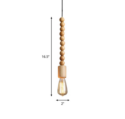 Suspension Bois Design Balustre, Ampoule Apparente