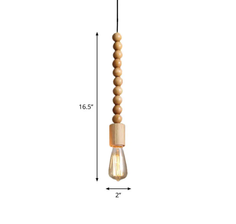 Suspension Bois Design Balustre, Ampoule Apparente