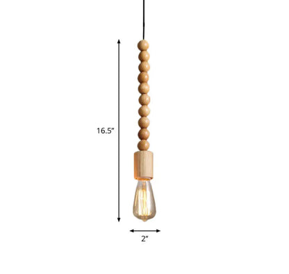 Suspension Bois Design Balustre, Ampoule Apparente