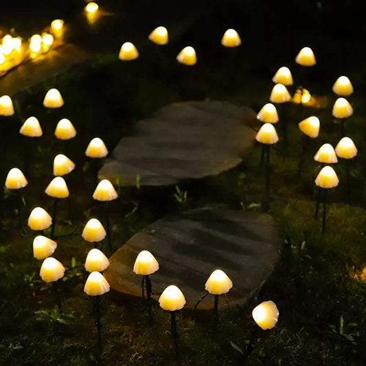 Guirlande solaire champignons lumineux pour jardin – 10 LED