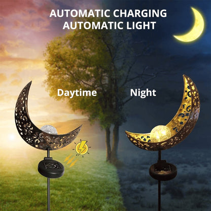 Lampe solaire extérieure demi-lune – décoration de jardin étanche