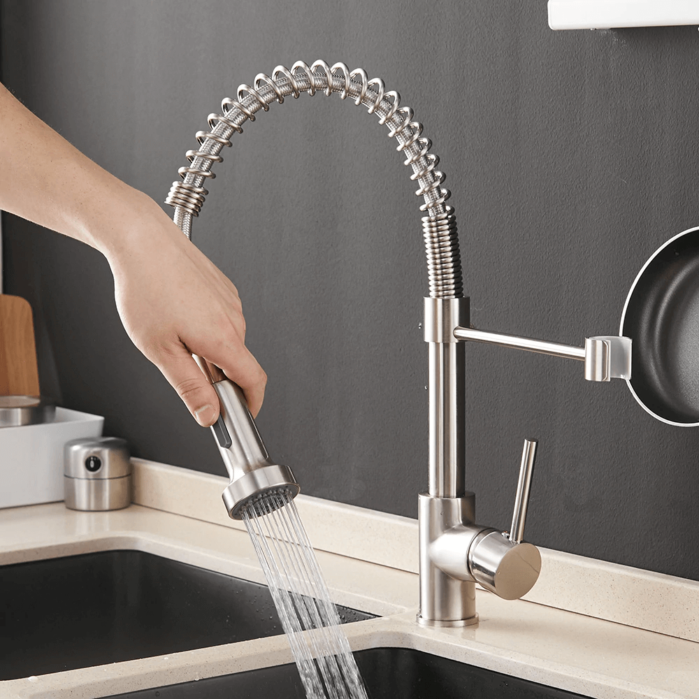 Mitigeur de Cuisine Monotrou avec Bec à Ressort Rétractable