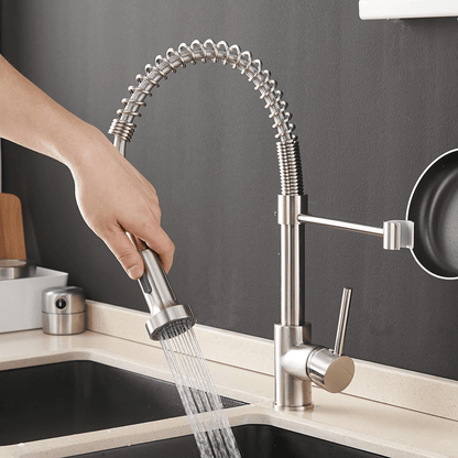 Mitigeur de Cuisine Monotrou avec Bec à Ressort Rétractable