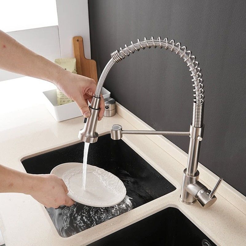 Mitigeur de Cuisine Monotrou avec Bec à Ressort Rétractable