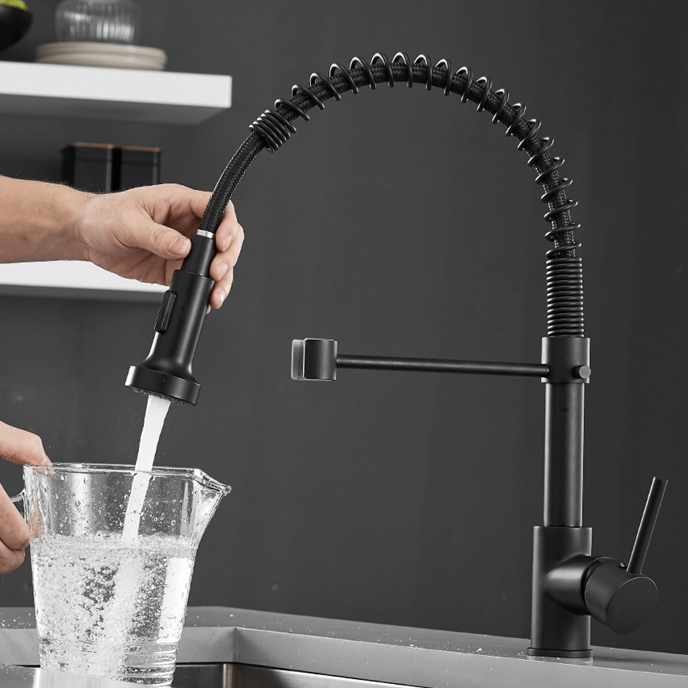 Mitigeur de Cuisine Monotrou avec Bec à Ressort Rétractable