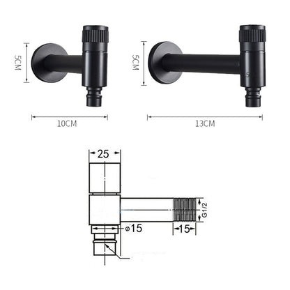 Robinet Mural Extérieur Inox 304 Noir