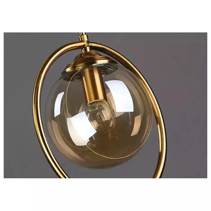 Suspension Boule Verre, Anneau Métal Doré ou Noir