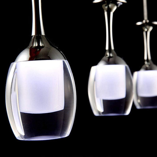 Suspension Verre à Vin LED, Hauteur Réglable, Design Bar