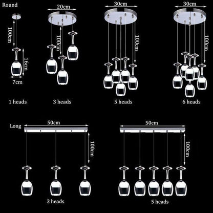 Suspension Verre à Vin LED, Hauteur Réglable, Design Bar