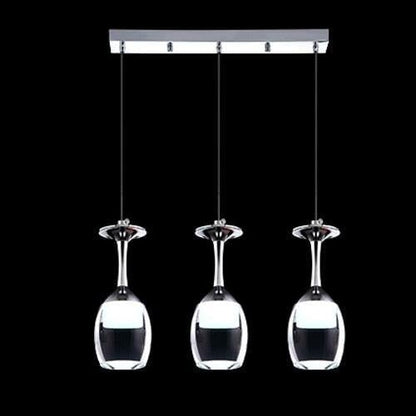 Suspension Verre à Vin LED, Hauteur Réglable, Design Bar