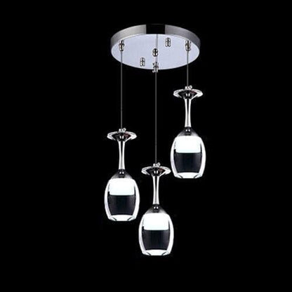 Suspension Verre à Vin LED, Hauteur Réglable, Design Bar