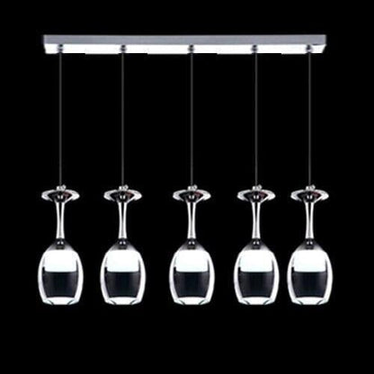 Suspension Verre à Vin LED, Hauteur Réglable, Design Bar