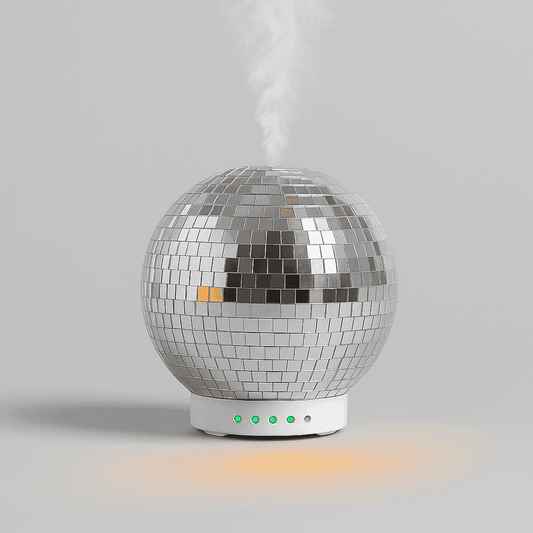 Diffuseur d’Huiles Essentielles Disco – Boule à Facettes Rotative avec Lumières LED et Brume Aromatique