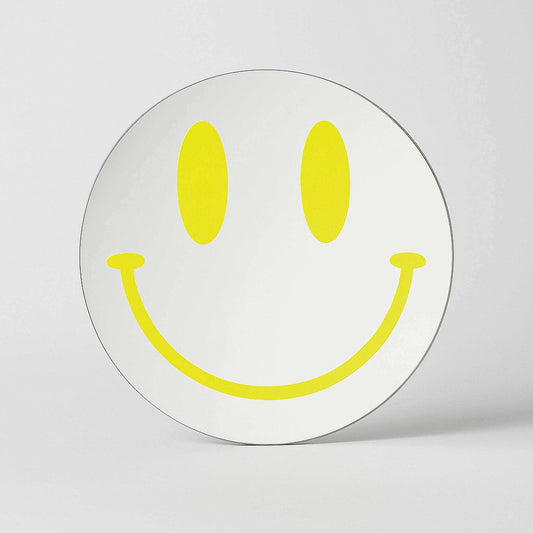 Miroir Rond Smiley, Acrylique Léger, 30cm