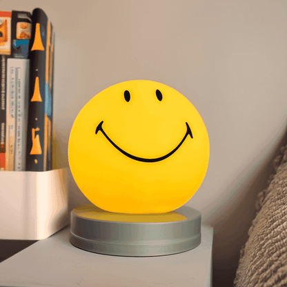 Lampe Veilleuse Smiley, LED Jaune, Tactile et Design