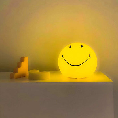 Lampe Veilleuse Smiley, LED Jaune, Tactile et Design