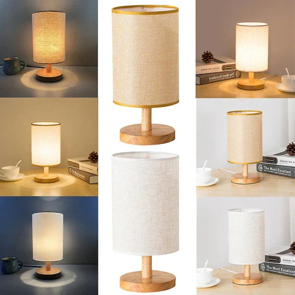 Organic Glow Lamp – Lampe en Bois Naturel & Tissu – Alimentation USB