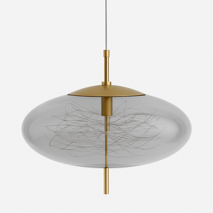 Suspension Verre Fumé LED Moderne Effet Céleste