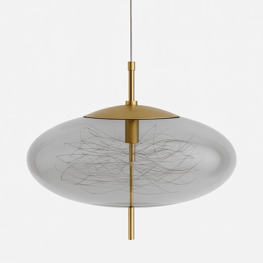 Suspension Verre Fumé LED Moderne Effet Céleste