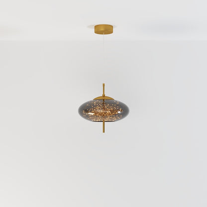 Suspension Verre Fumé LED Moderne Effet Céleste