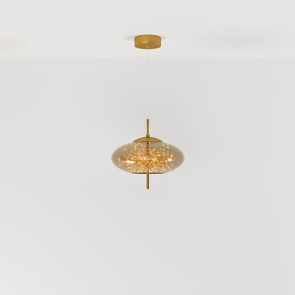 Suspension Verre Fumé LED Moderne Effet Céleste