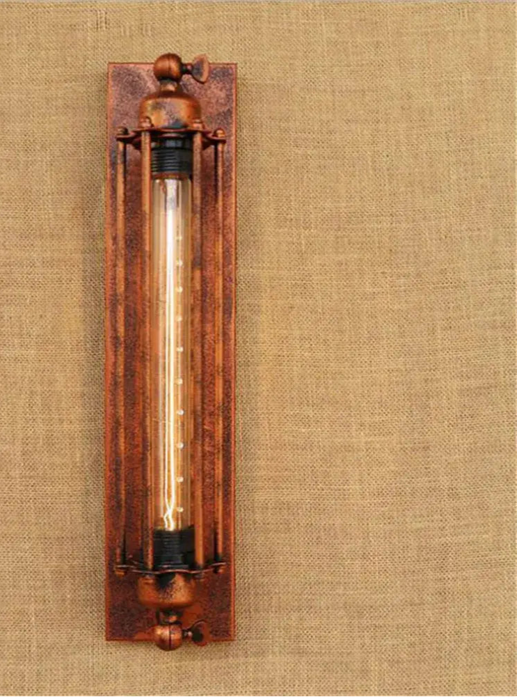 Applique Murale Rustique Noire Vintage avec Ampoule à Filament Edison